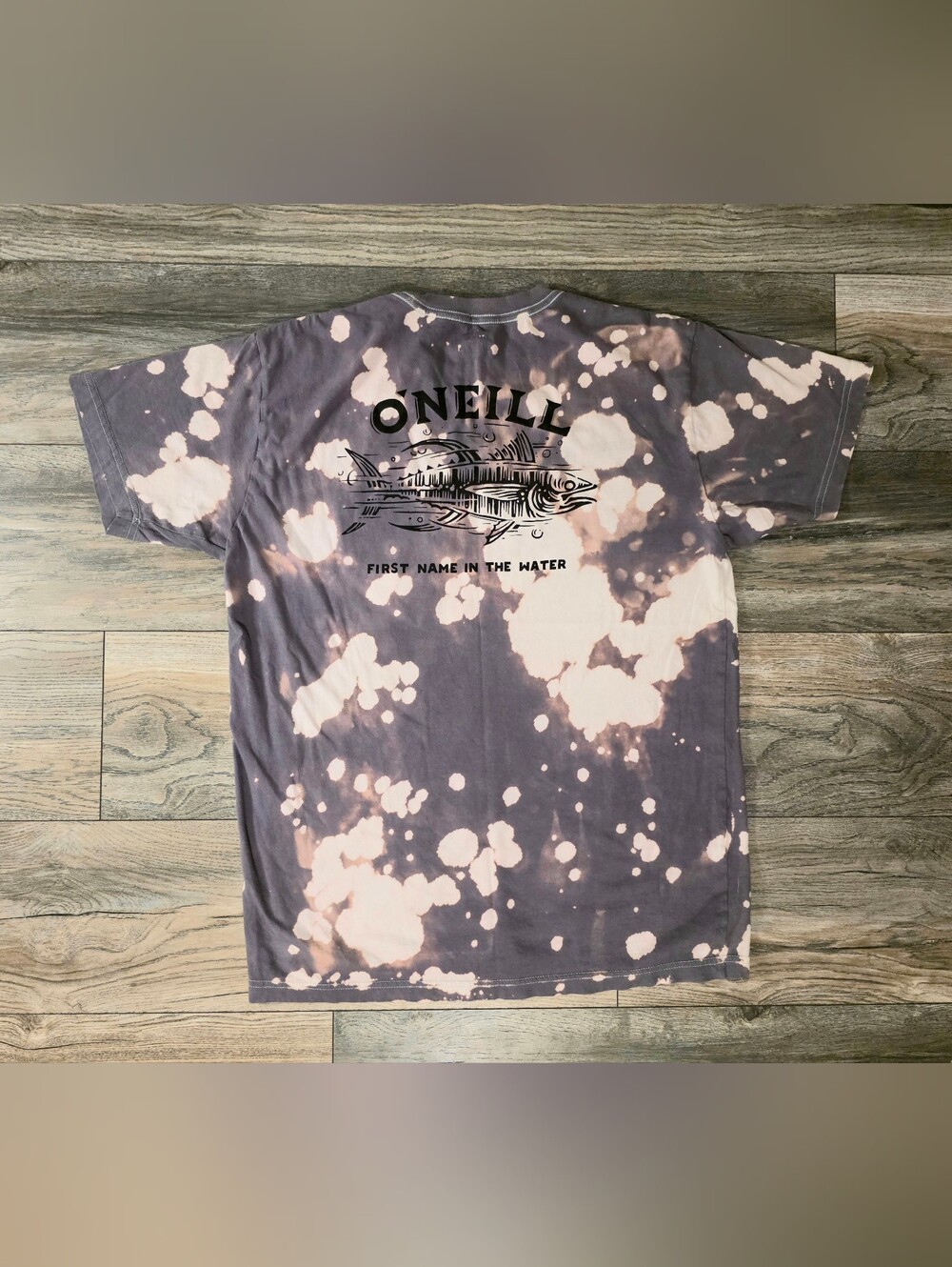 O'Neill Men’s Bleach-Splash Graphic Tee - Gray & Cream